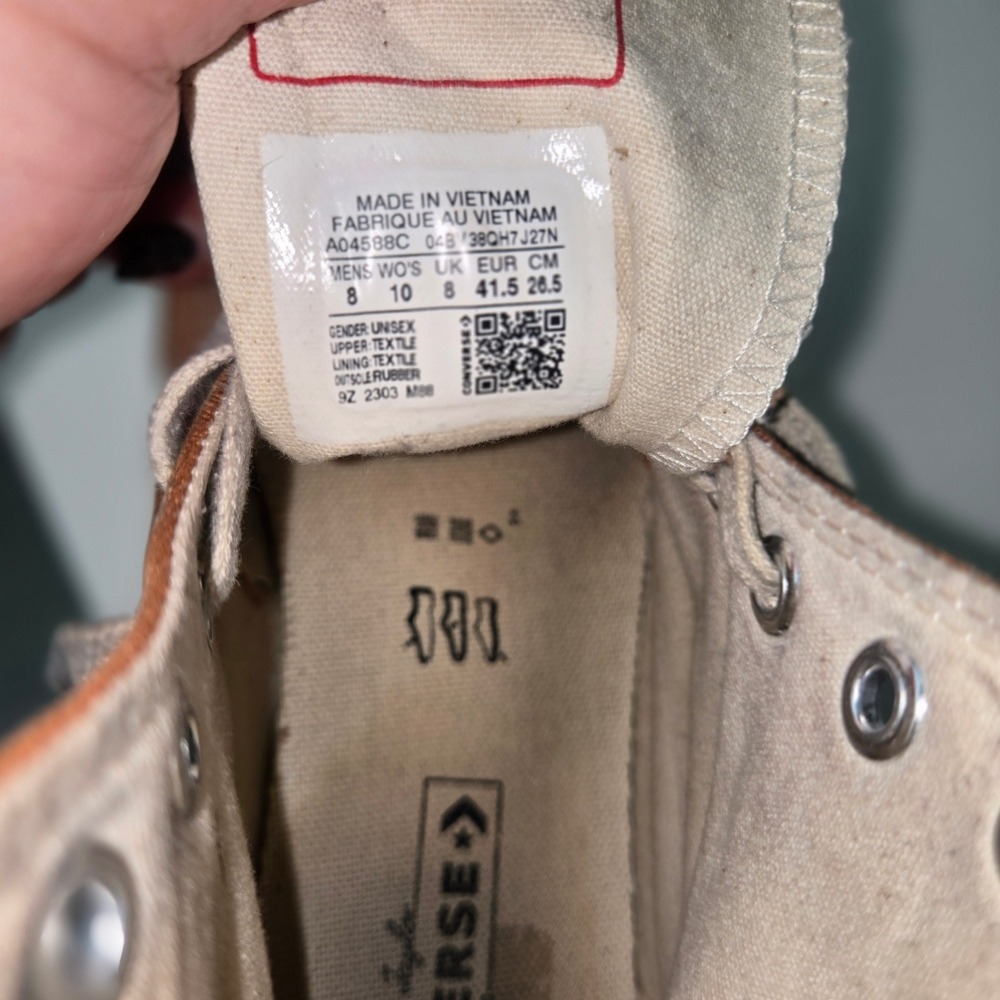 Converse Chuck 70 Hi Top Sneakers Teak Brown Canvas Mens 8 A04588C - Picture 8 of 9